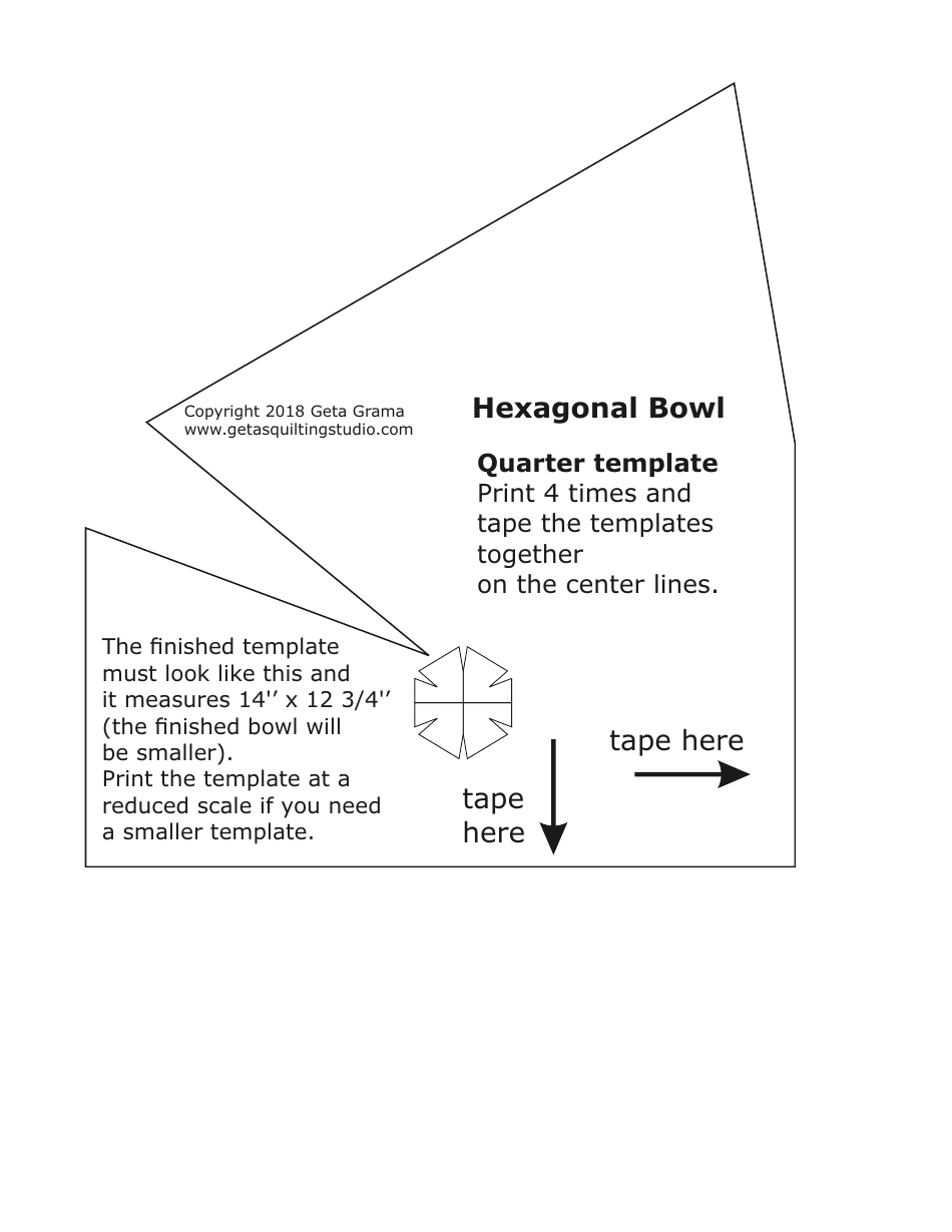 Hexagonal and Octagonal Bowl Sewing Pattern Templates, Page 11