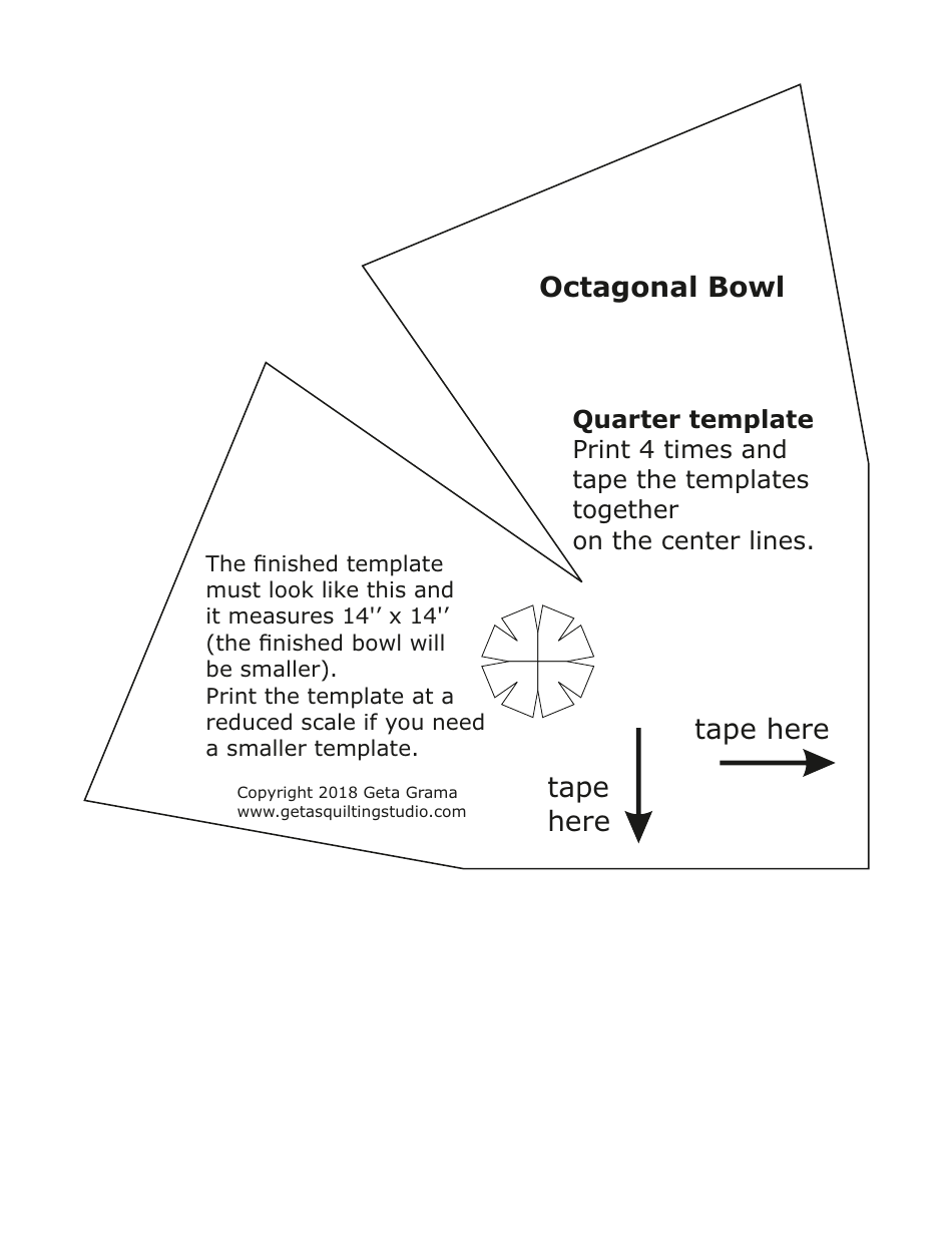 Hexagonal and Octagonal Bowl Sewing Pattern Templates, Page 12