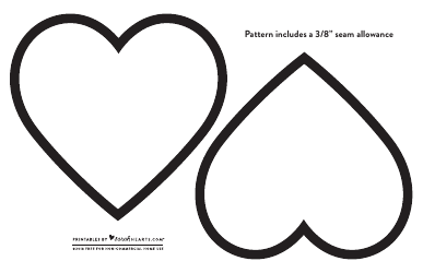 Document preview: Heart Pillow Pattern Template