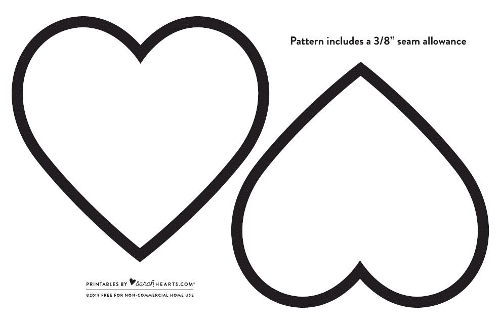 Heart Pillow Pattern Template