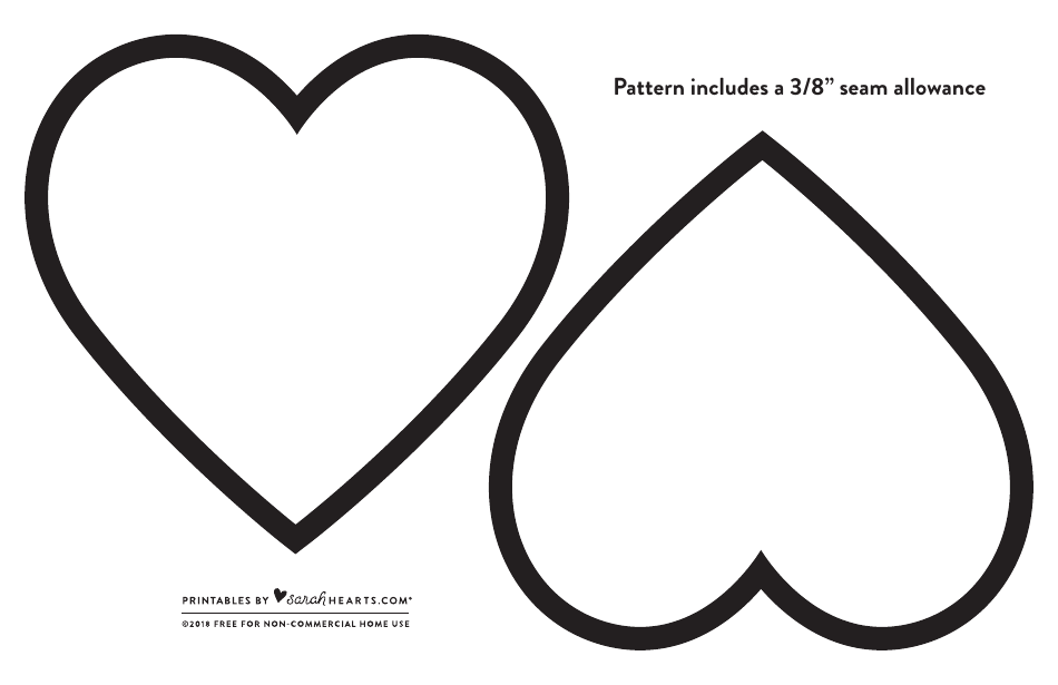 Heart Pillow Pattern Template, Page 1