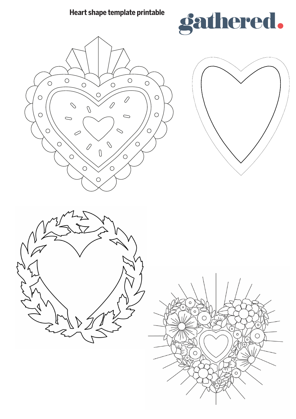 Heart Shape Templates, Page 1
