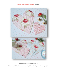Document preview: Heart Placemat/Coaster Sewing Pattern Templates
