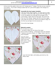 Heart Placemat/Coaster Sewing Pattern Templates, Page 2