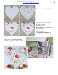 Heart Placemat/Coaster Sewing Pattern Templates, Page 4