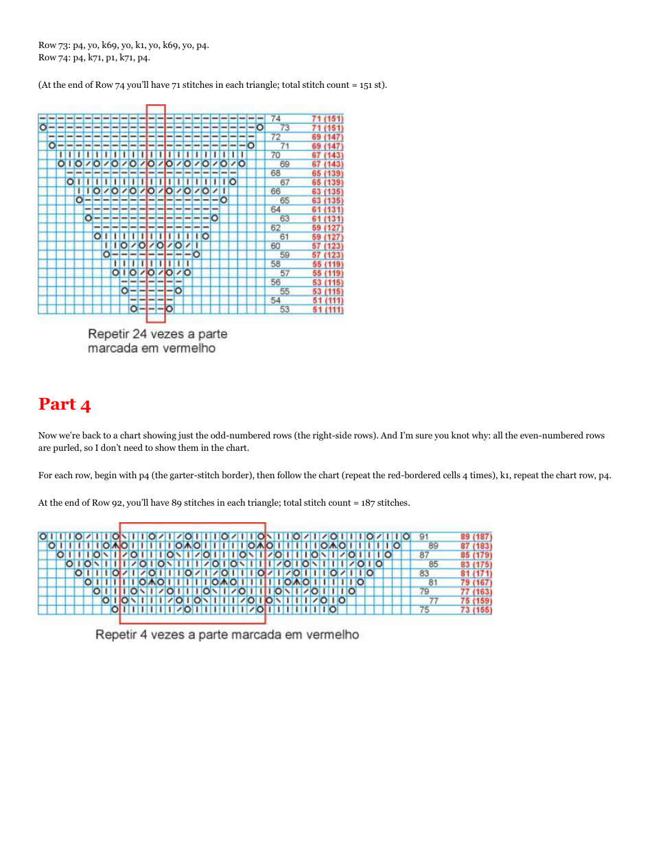 Raised Leaves Shawl Knitting Pattern, Page 4