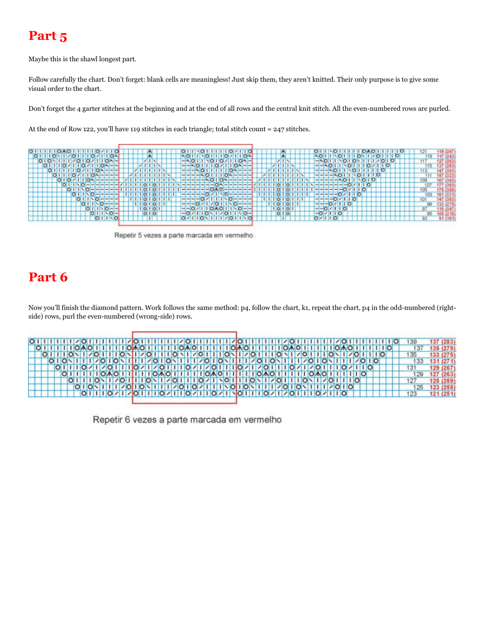 Raised Leaves Shawl Knitting Pattern, Page 5