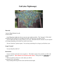 Document preview: Gail Shawl Knitting Pattern