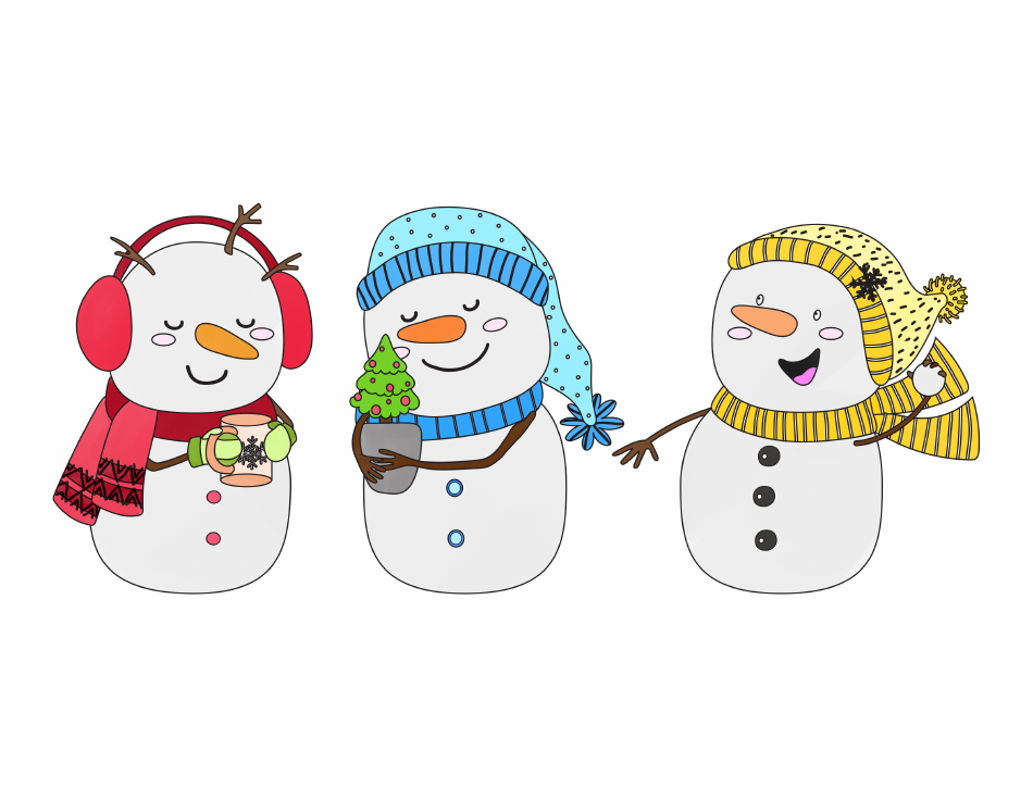 Three Snowmen Template Download - Three Snowmen Template Print Big 