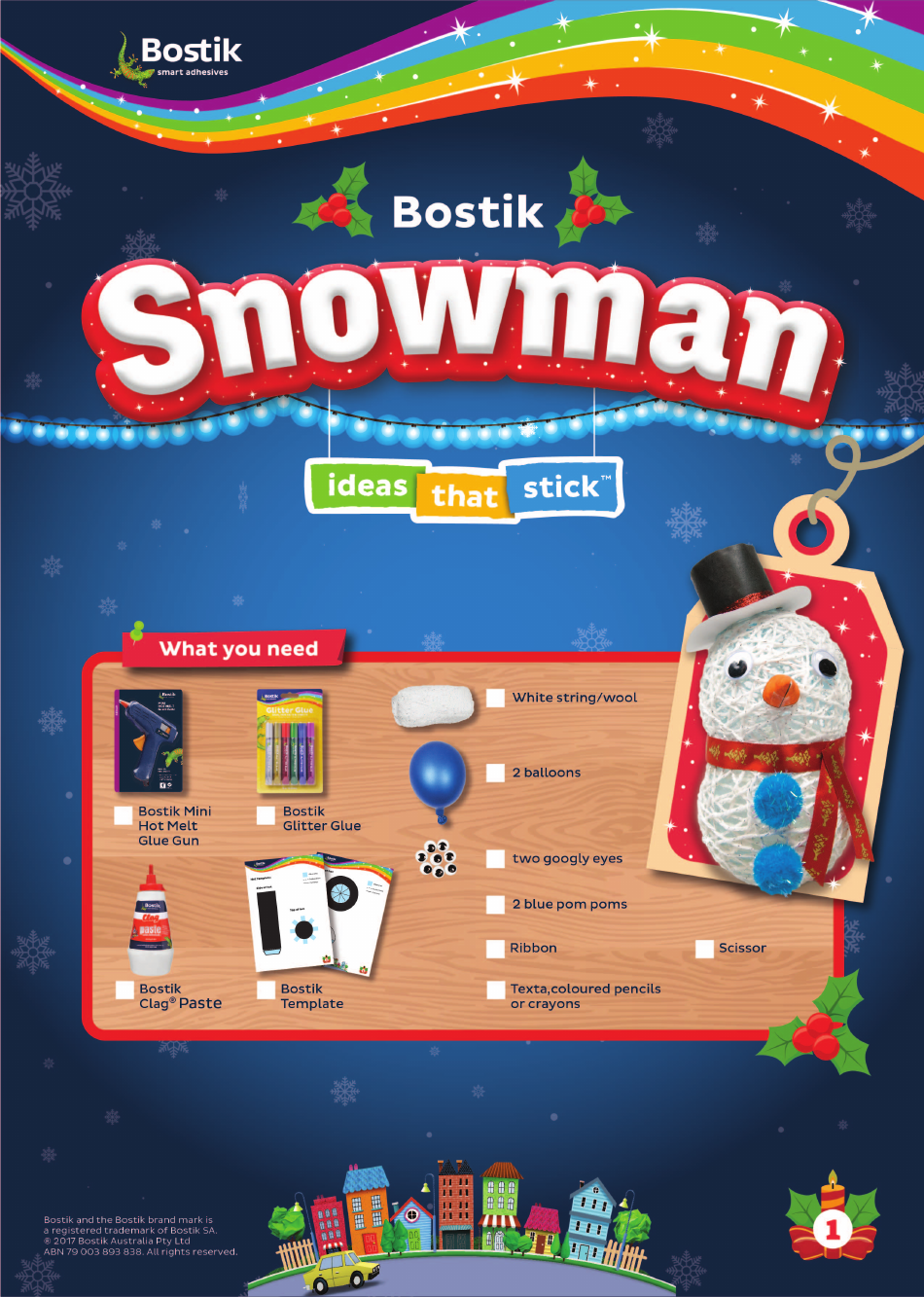 Snowman Hat Template - Bostik, Page 1