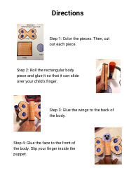 Butterfly Finger Puppet Craft Template, Page 2