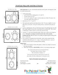 Turtle Pillow Sewing Pattern Templates