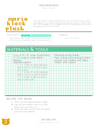 Mario Block Plush Sewing Pattern Templates, Page 2