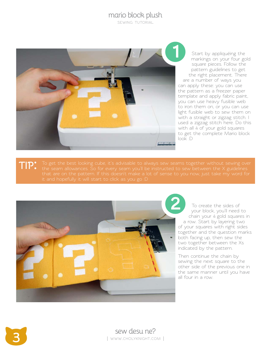 Mario Block Plush Sewing Pattern Templates, Page 3