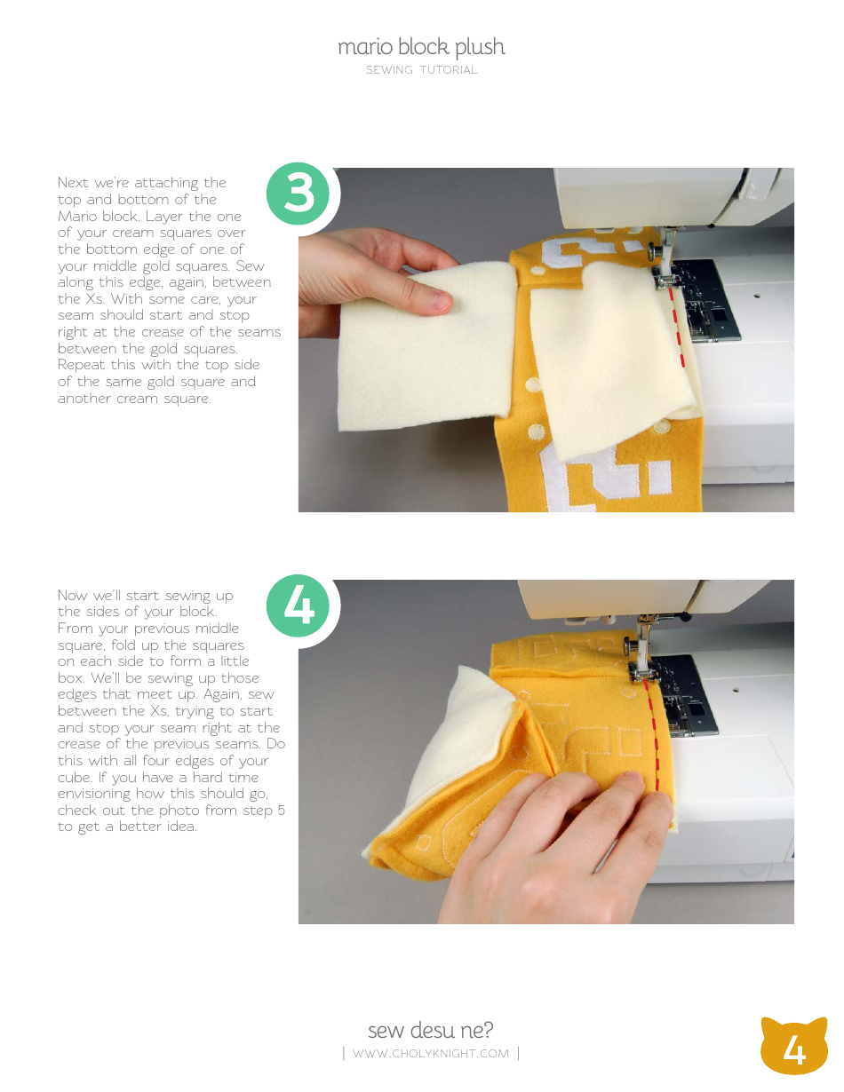 Mario Block Plush Sewing Pattern Templates, Page 4