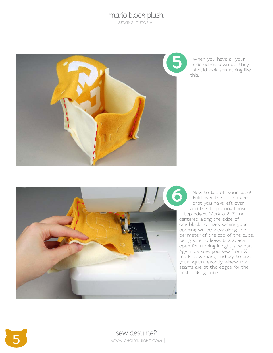 Mario Block Plush Sewing Pattern Templates, Page 5