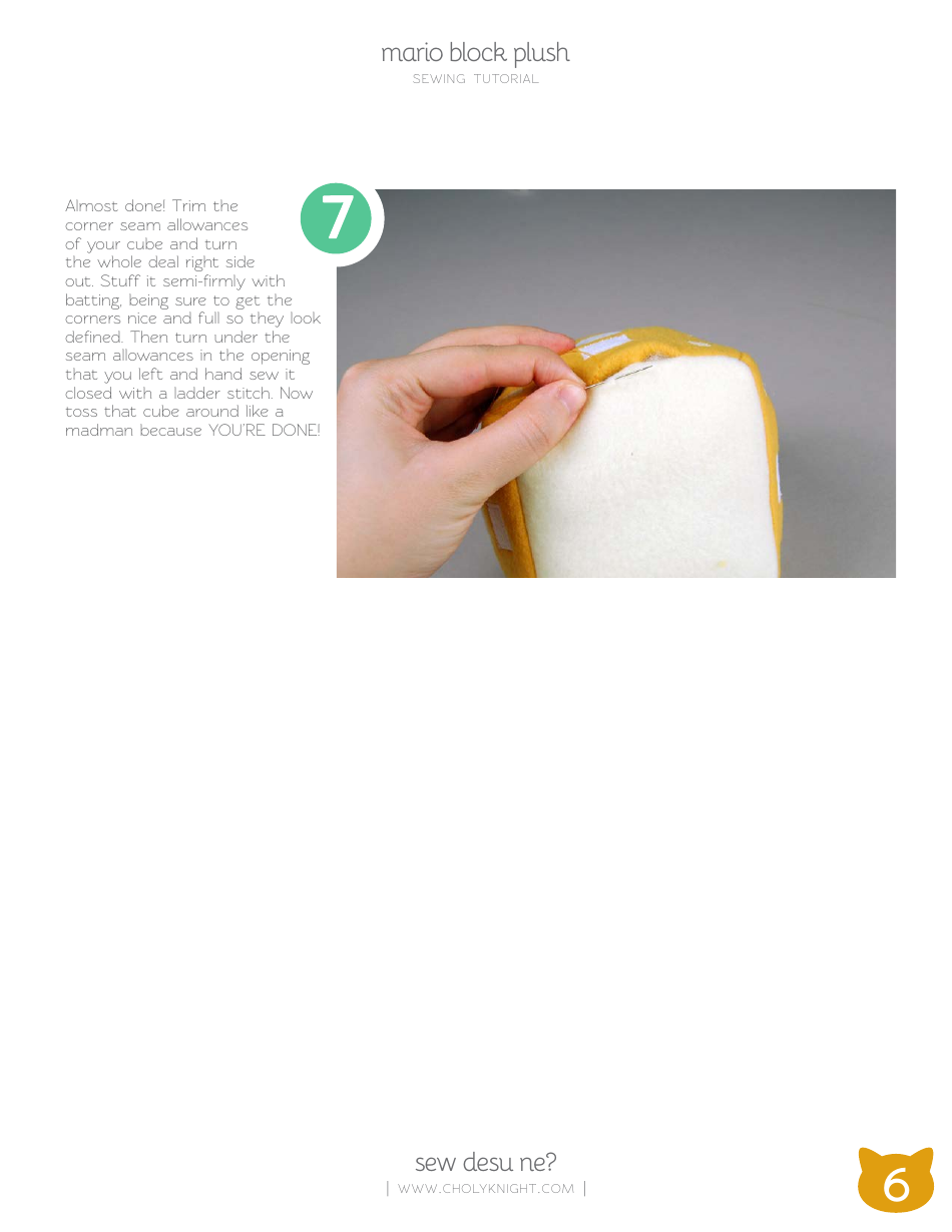 Mario Block Plush Sewing Pattern Templates, Page 6