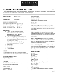 Convertible Cable Mittens Knitting Pattern, Page 2