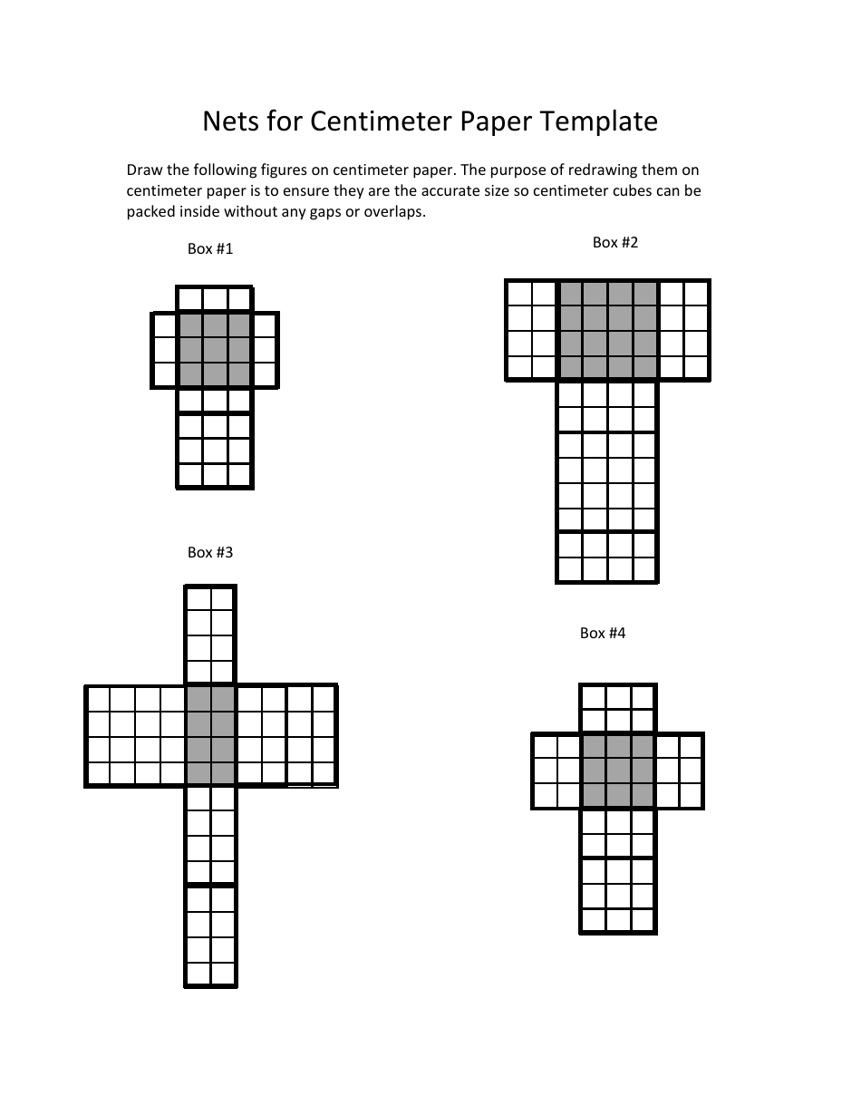 Nets for Centimeter Paper Template, Page 1