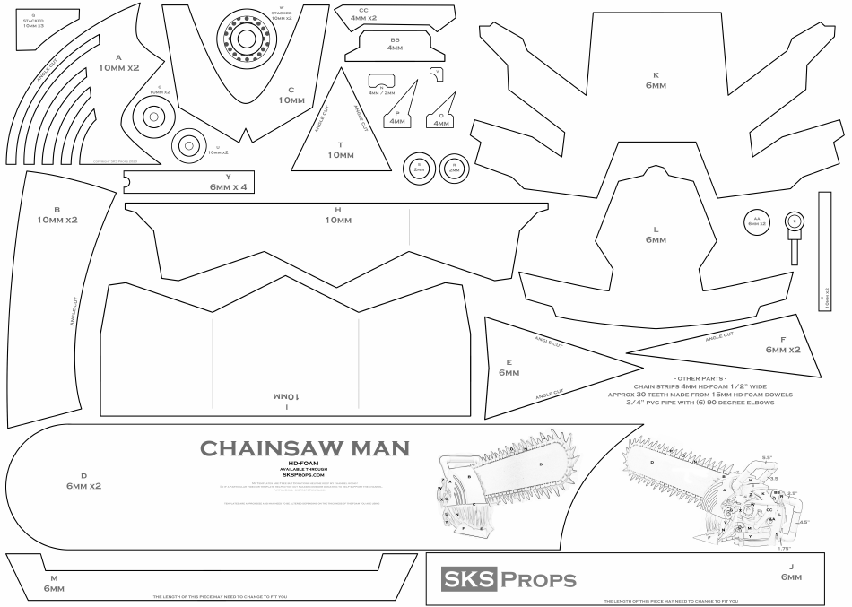 Hd Foam Chainsaw Template Download Printable PDF Templateroller Hd Foam Chainsaw Template Download Printable PDF Templateroller
