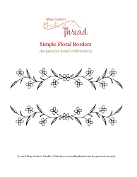 Document preview: Simple Floral Borders Embroidery Pattern Template