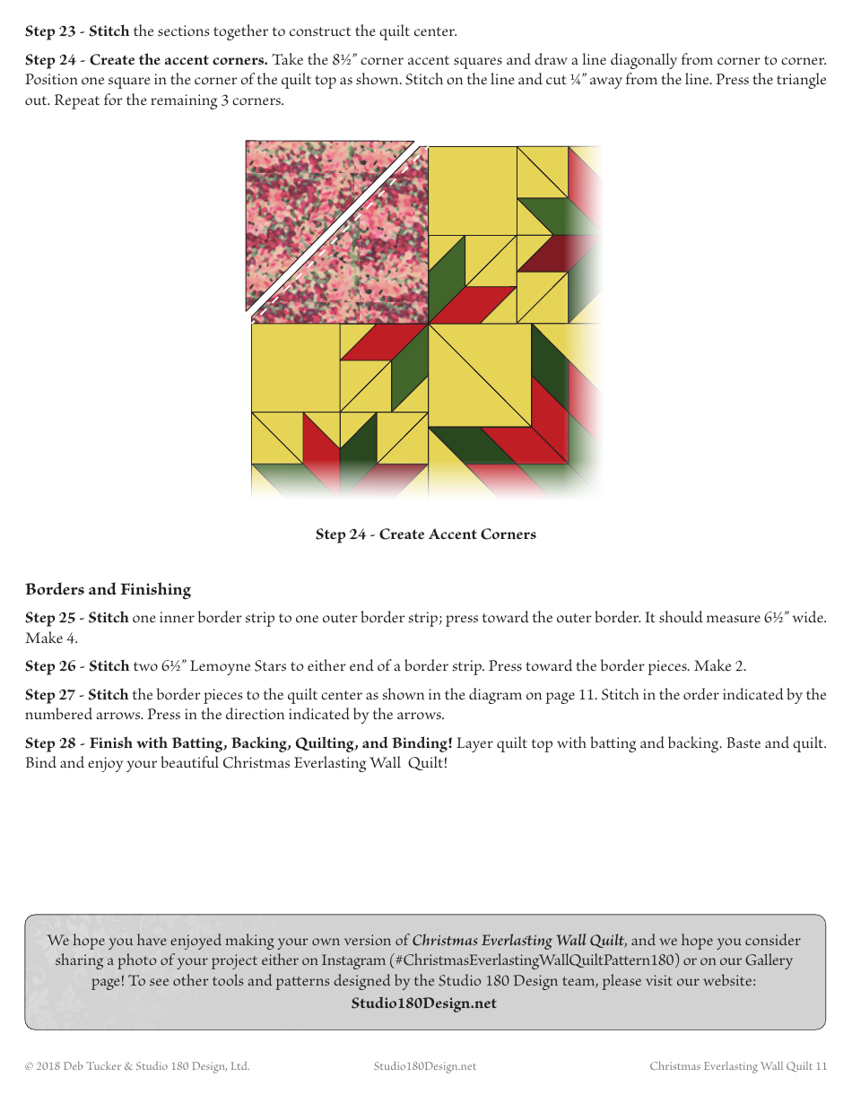 Christmas Everlasting Wall Quilt Pattern Templates, Page 11