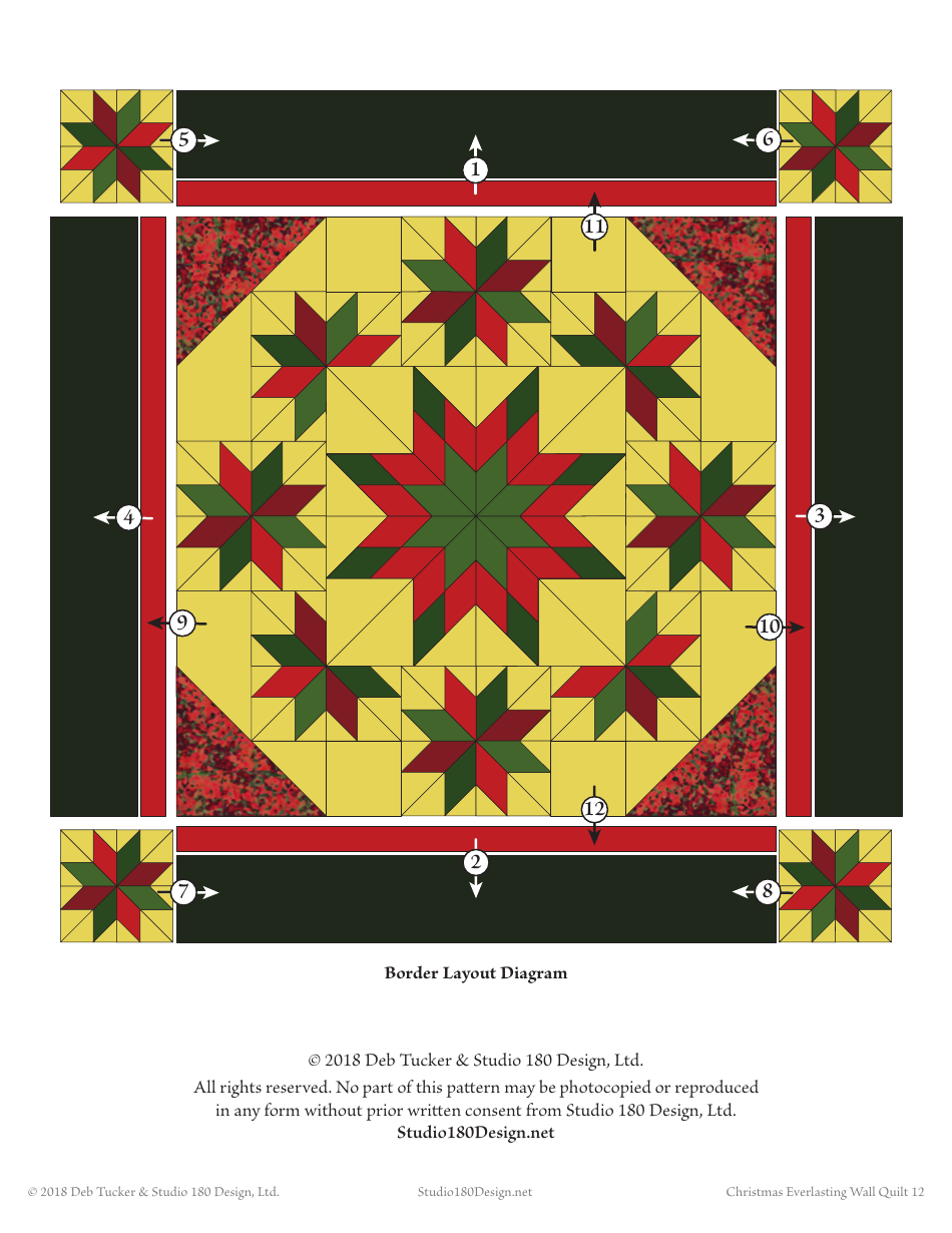 Christmas Everlasting Wall Quilt Pattern Templates, Page 12