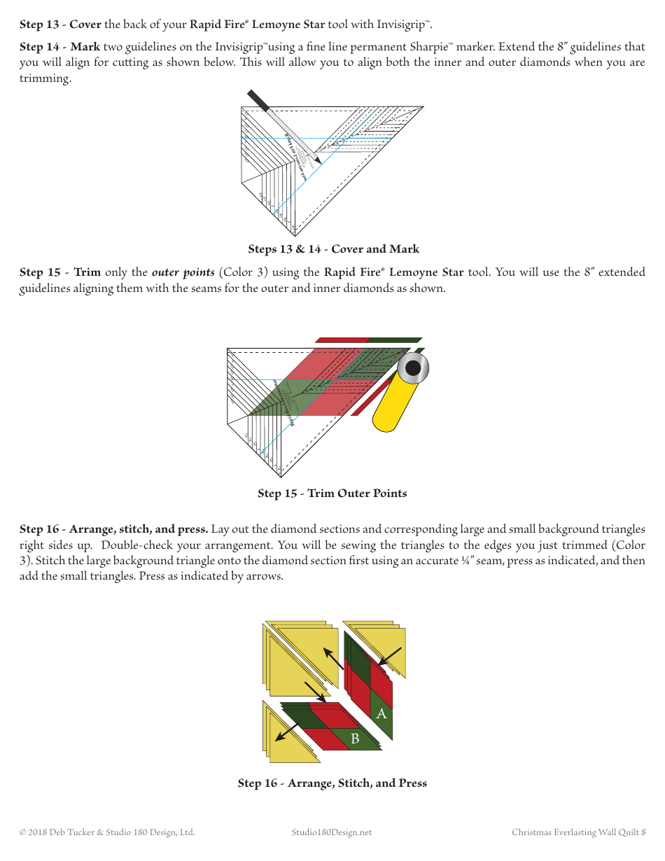 Christmas Everlasting Wall Quilt Pattern Templates, Page 8