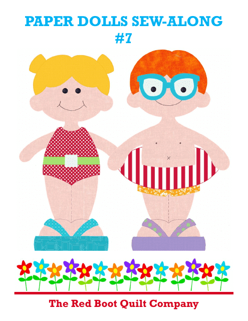 Boy and Girl Paper Dolls Sewing Pattern Templates Preview