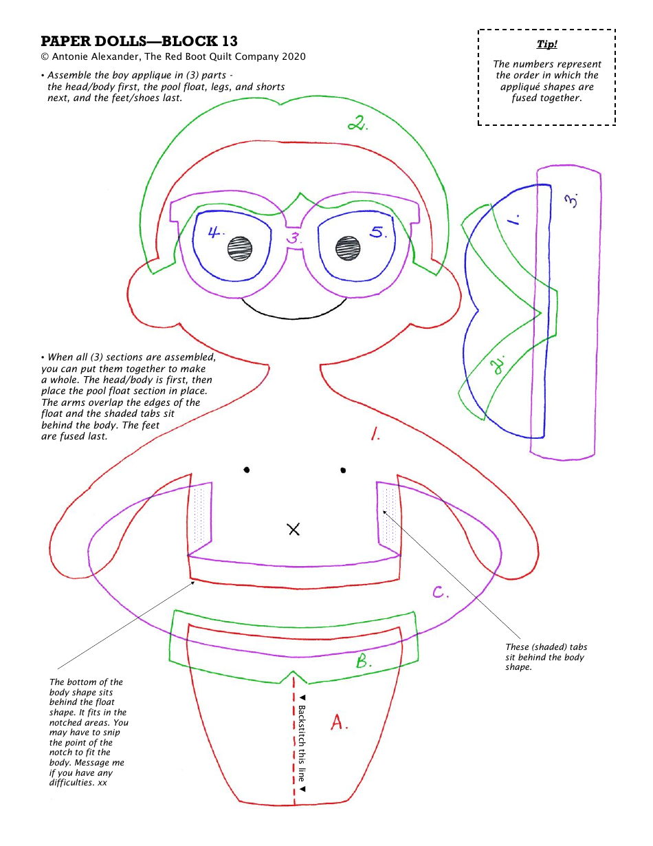 Boy and Girl Paper Dolls Sewing Pattern Templates, Page 3