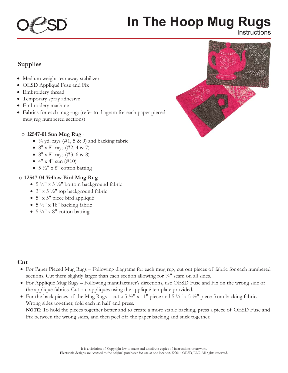 Mug Rug Pattern Templates, Page 4