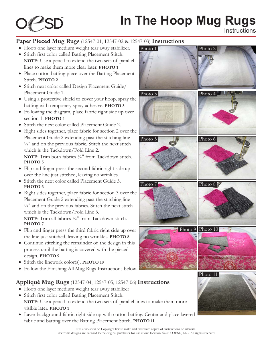 Mug Rug Pattern Templates, Page 5