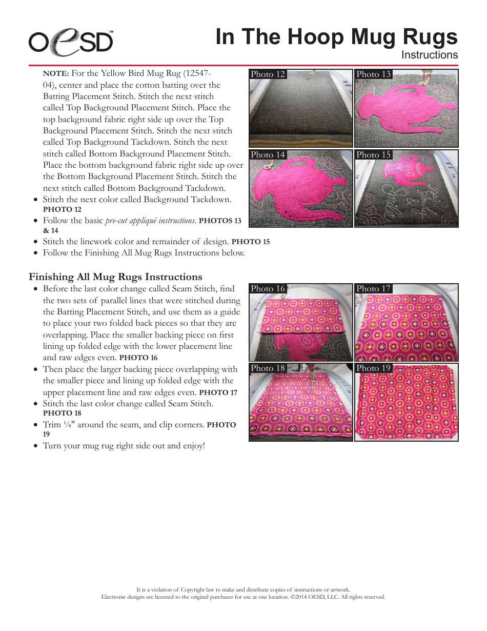 Mug Rug Pattern Templates, Page 6