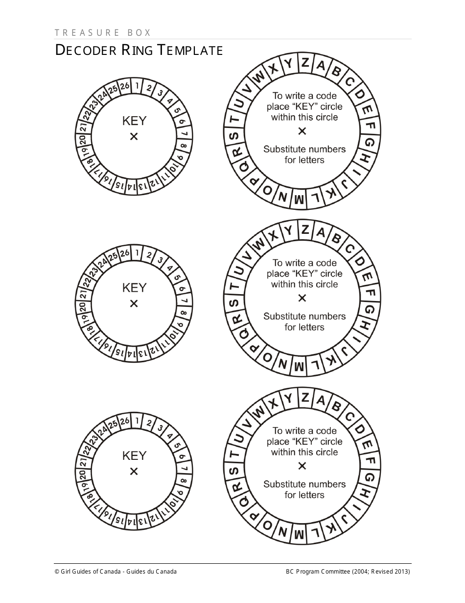 Decoder Ring Templates Download Printable PDF | Templateroller