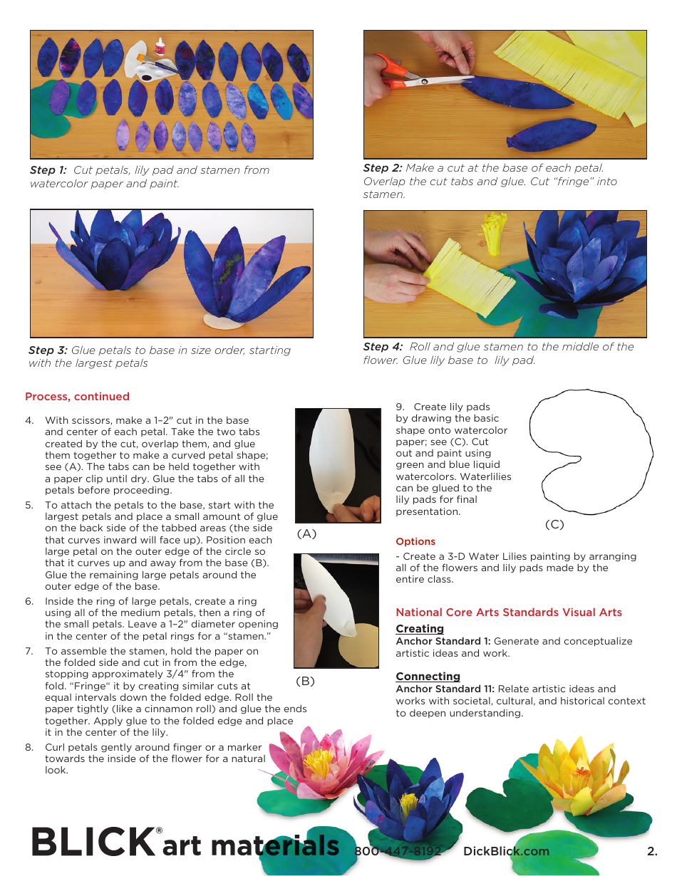 Monets Watercolor Lily Templates, Page 2