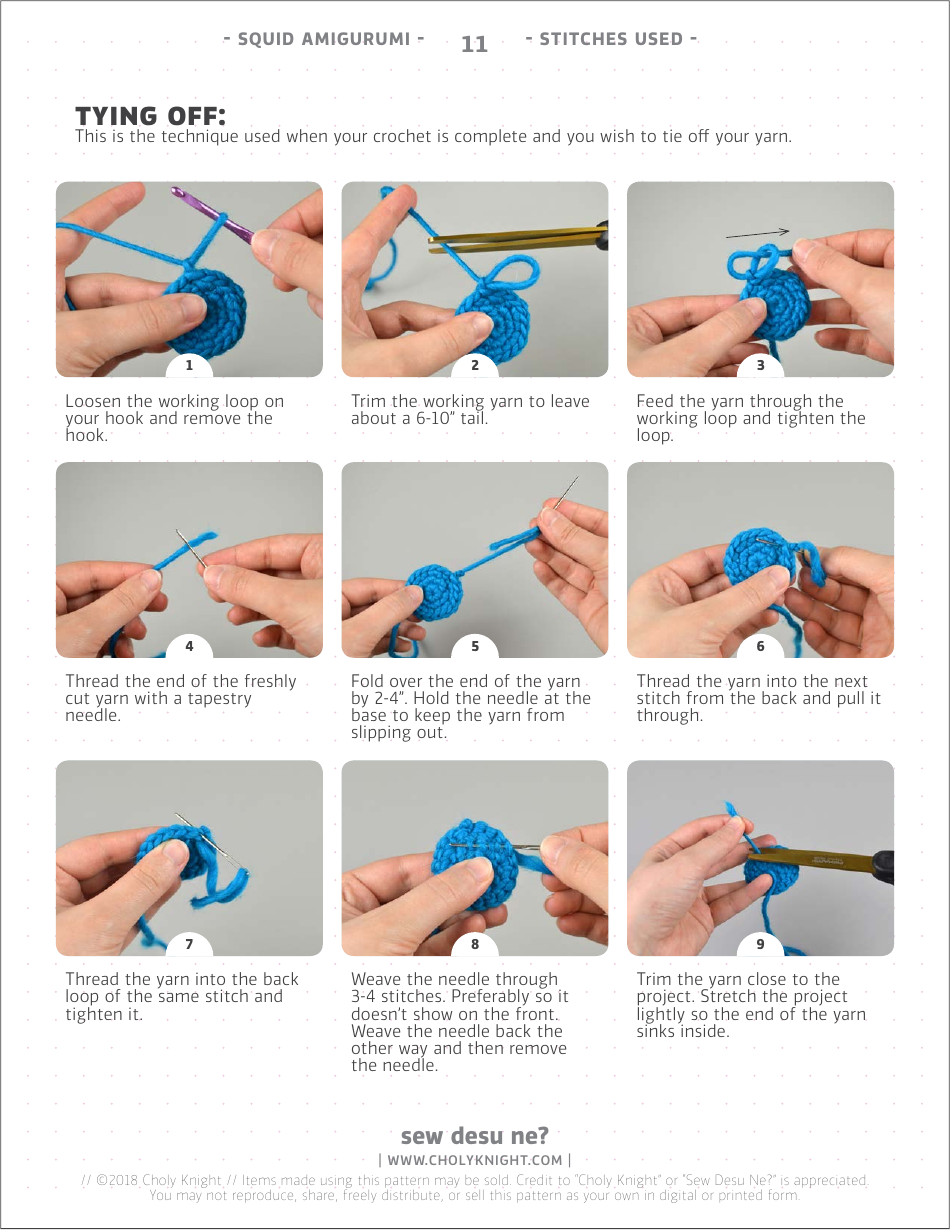 Squid Amigurumi Crochet Pattern Templates, Page 11