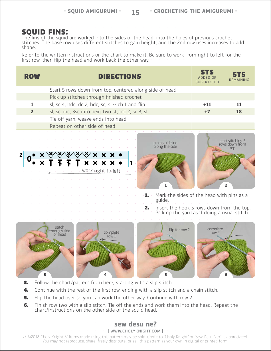 Squid Amigurumi Crochet Pattern Templates, Page 15