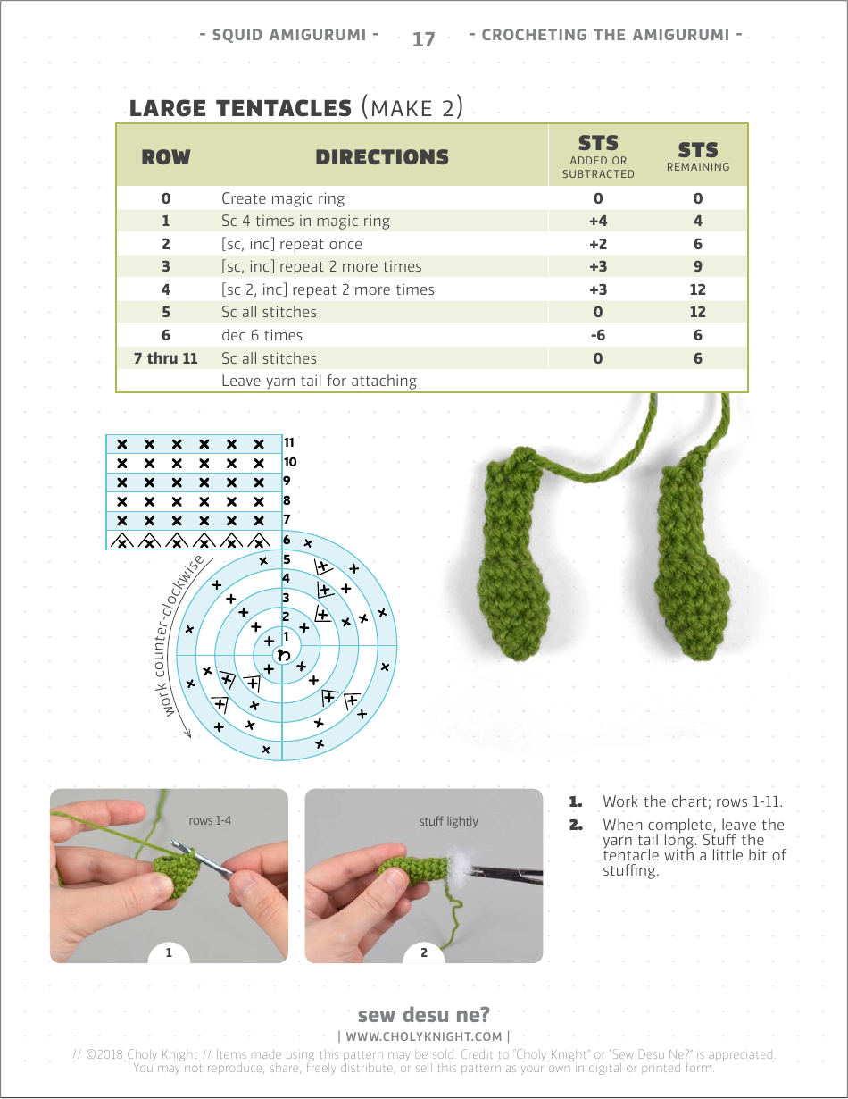 Squid Amigurumi Crochet Pattern Templates, Page 17