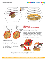 Perler Beads Thanksgiving Table Decoration Patterns, Page 2