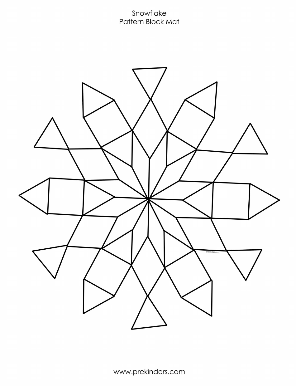 Snowflake Pattern Block Mat Template, Page 1