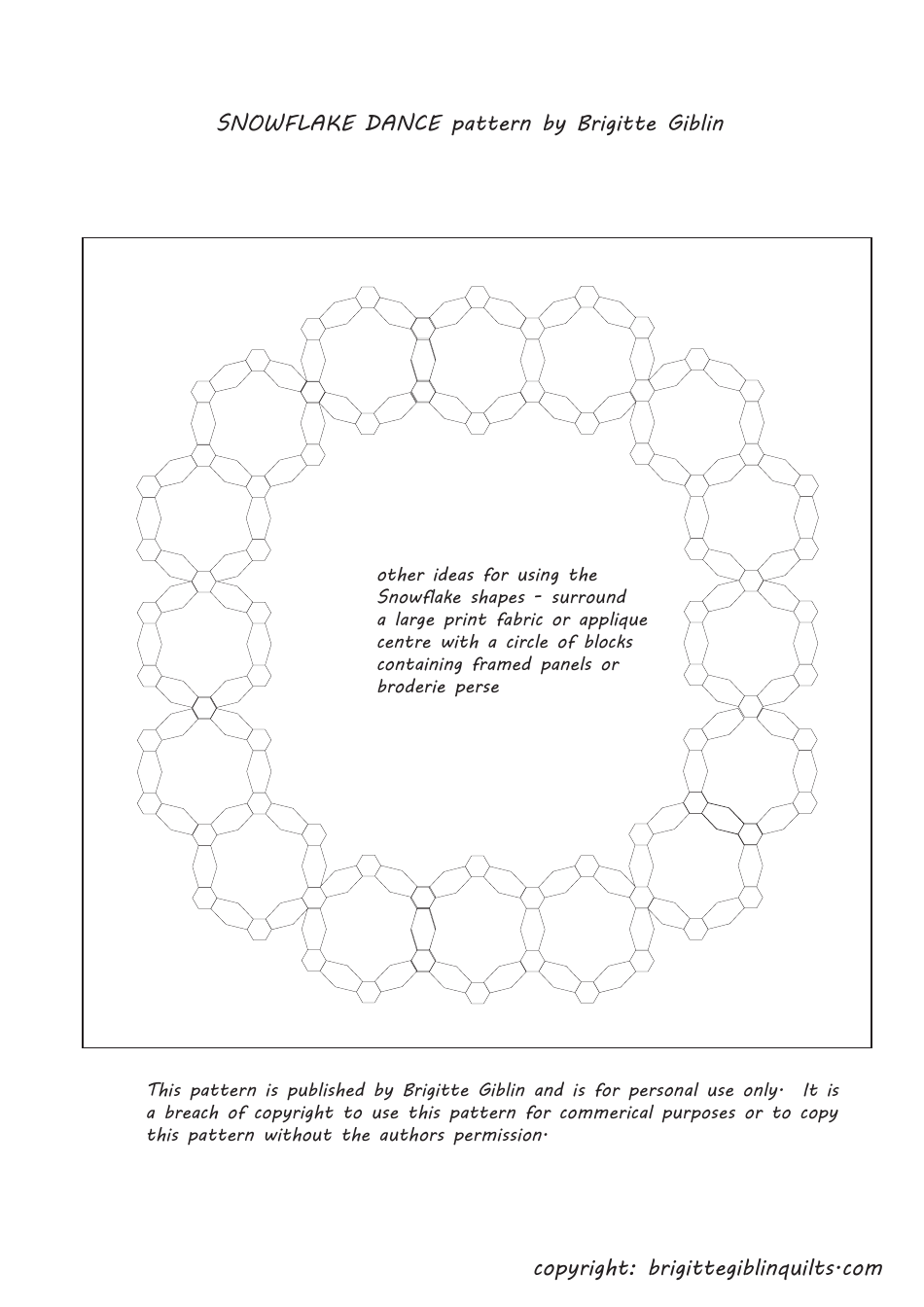 Snowflake Dance Quilt Pattern Templates, Page 7