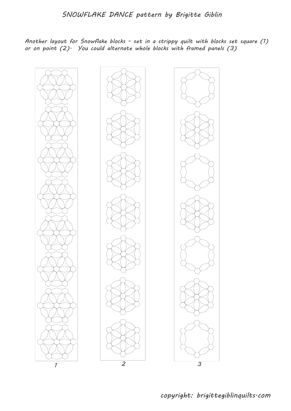 Snowflake Dance Quilt Pattern Templates, Page 8