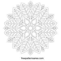 Document preview: Leaf Mandala Ornament Pattern Template