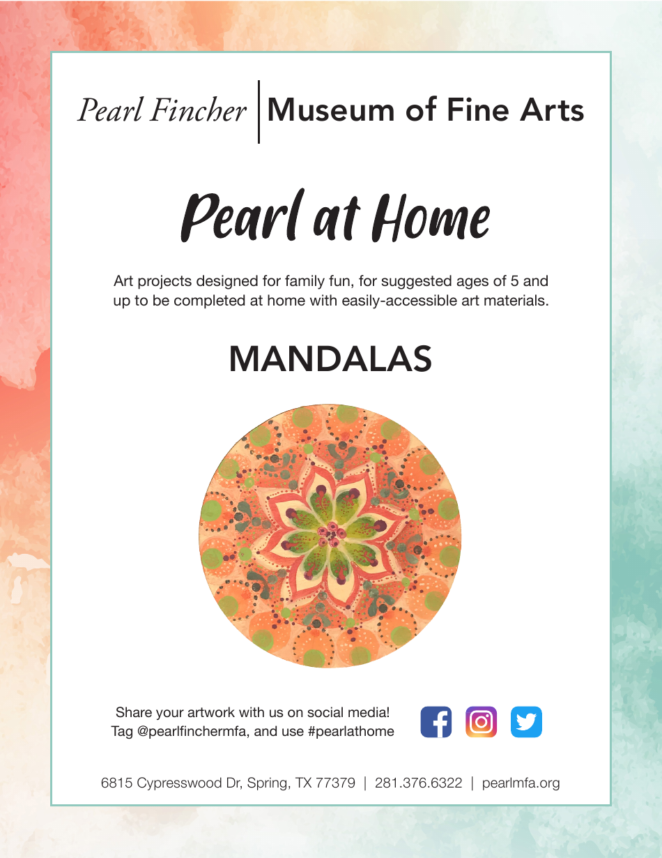 Pearl at Home Mandala Pattern Template - Document Preview