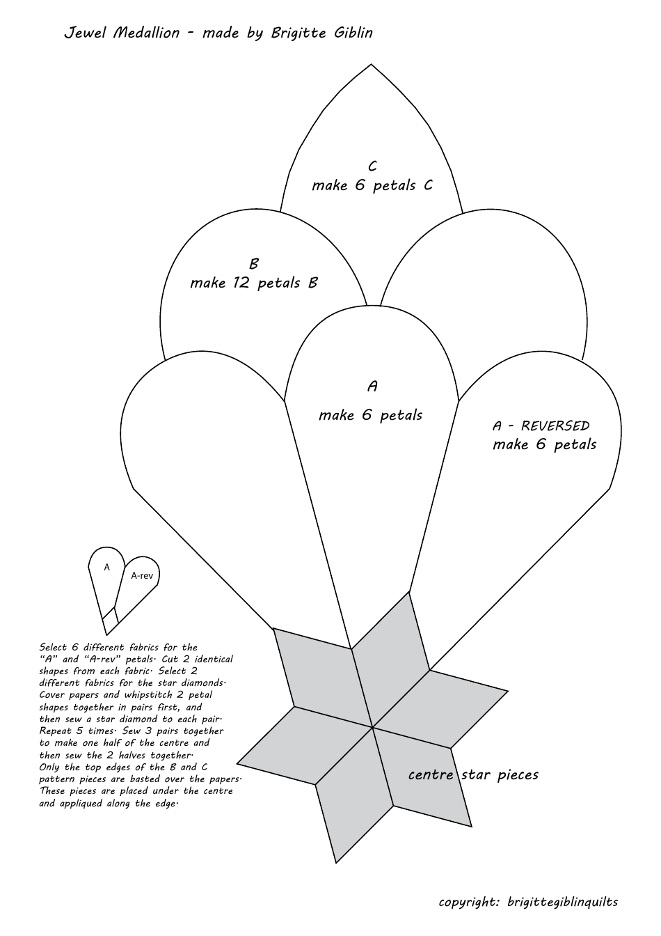 Jewel Medallion Quilt Pattern Templates, Page 5