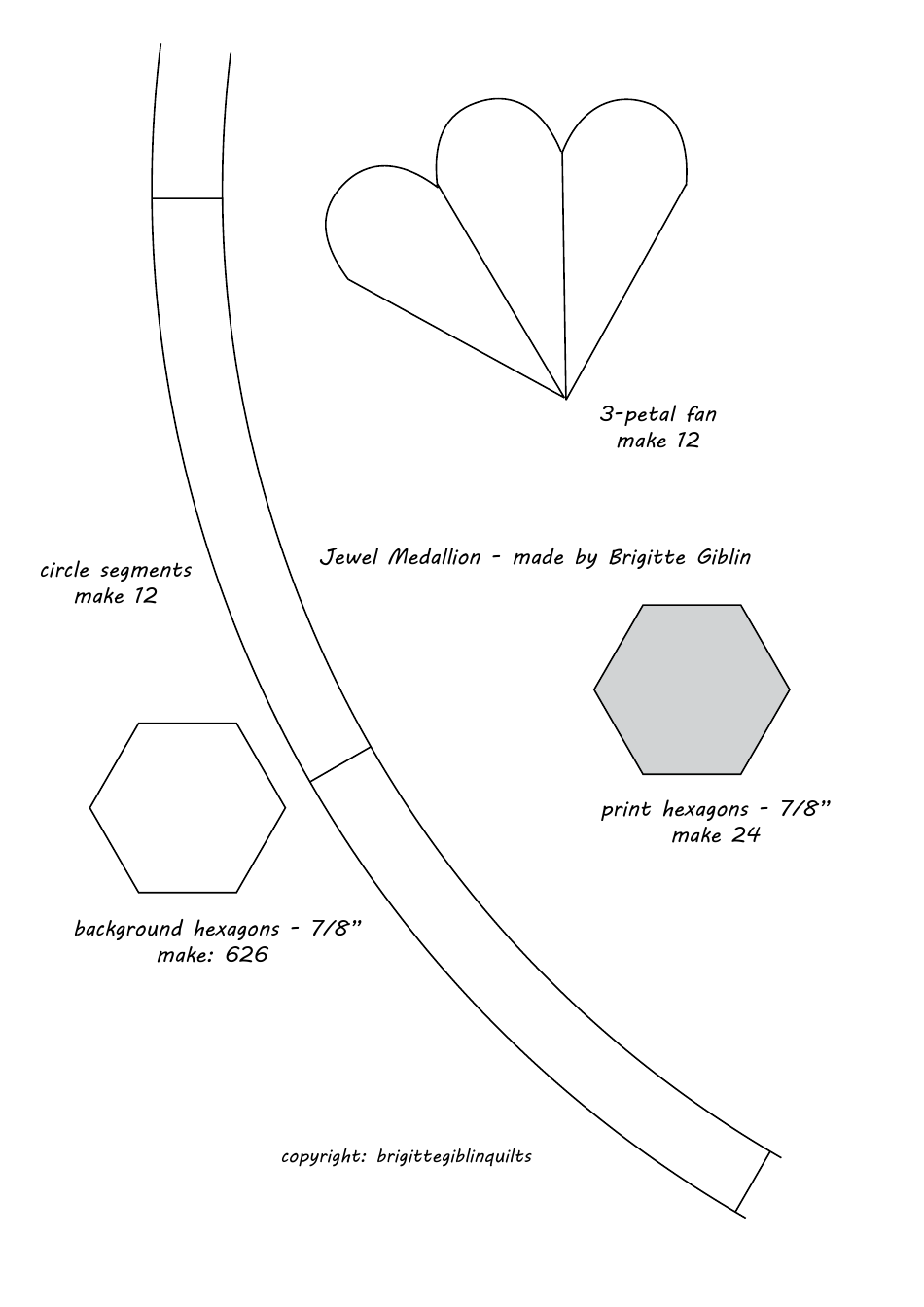 Jewel Medallion Quilt Pattern Templates, Page 7