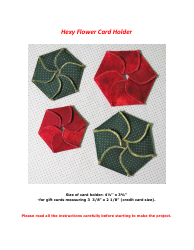 Document preview: Hexy Flower Card Holder Sewing Pattern Template