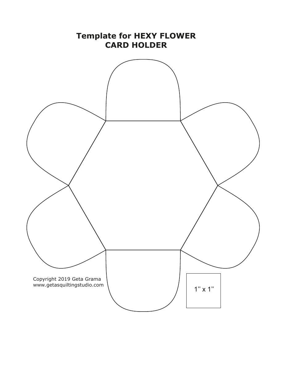 Hexy Flower Card Holder Sewing Pattern Template, Page 6