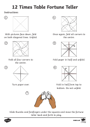 12 Times Table Fortune Teller Template