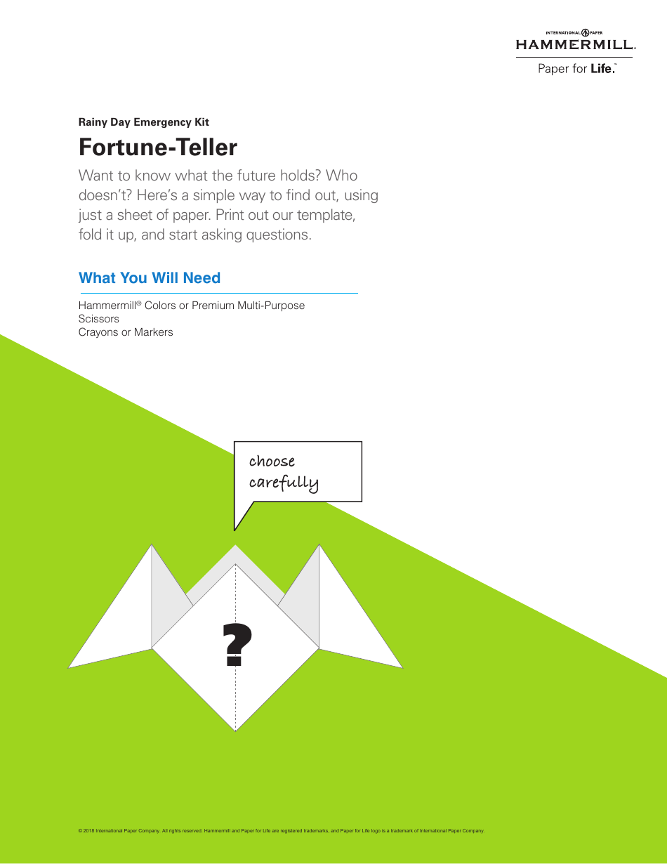 Fortune Teller Template Hammermill - Fortune Teller Template Print Big 